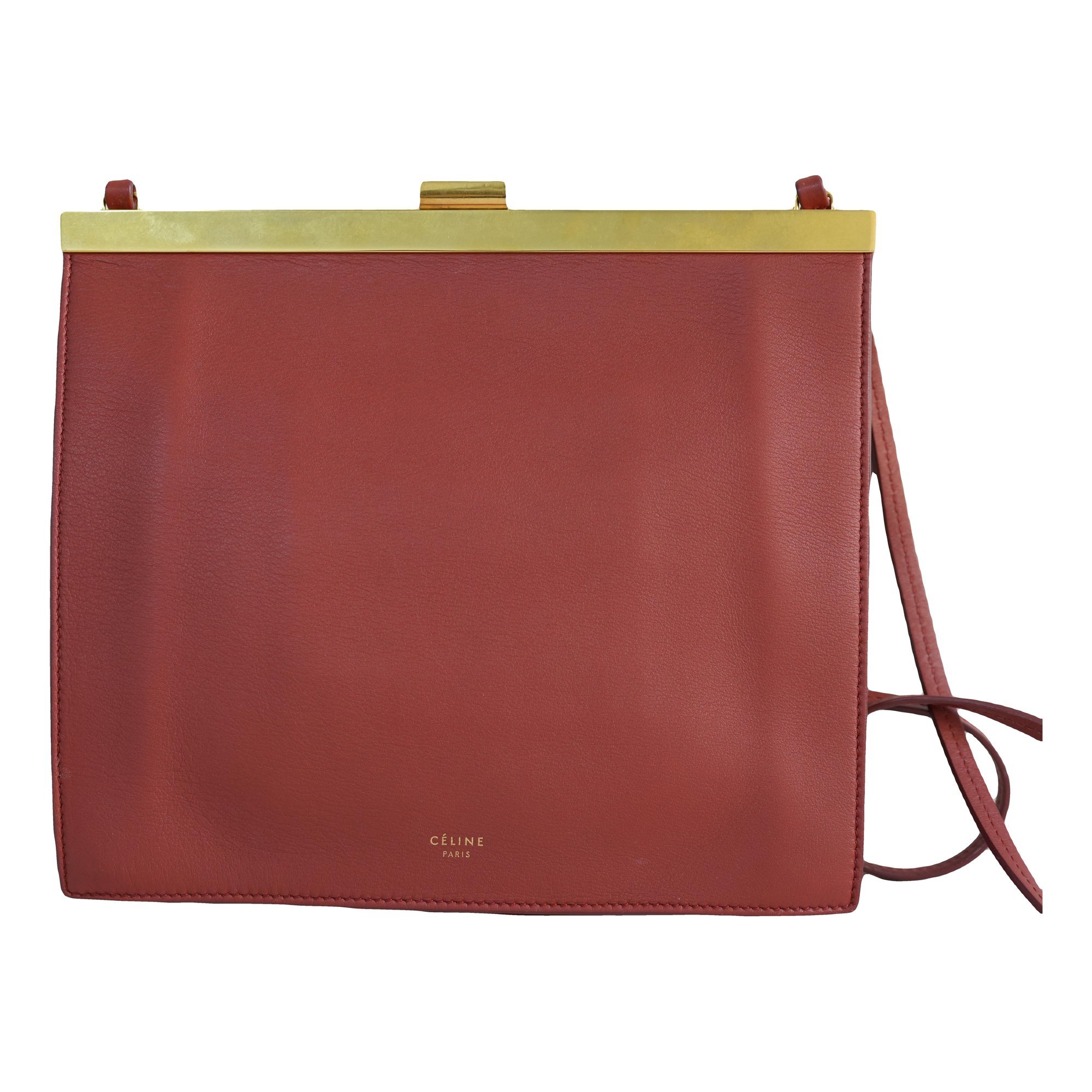 Clasp leather crossbody bag
