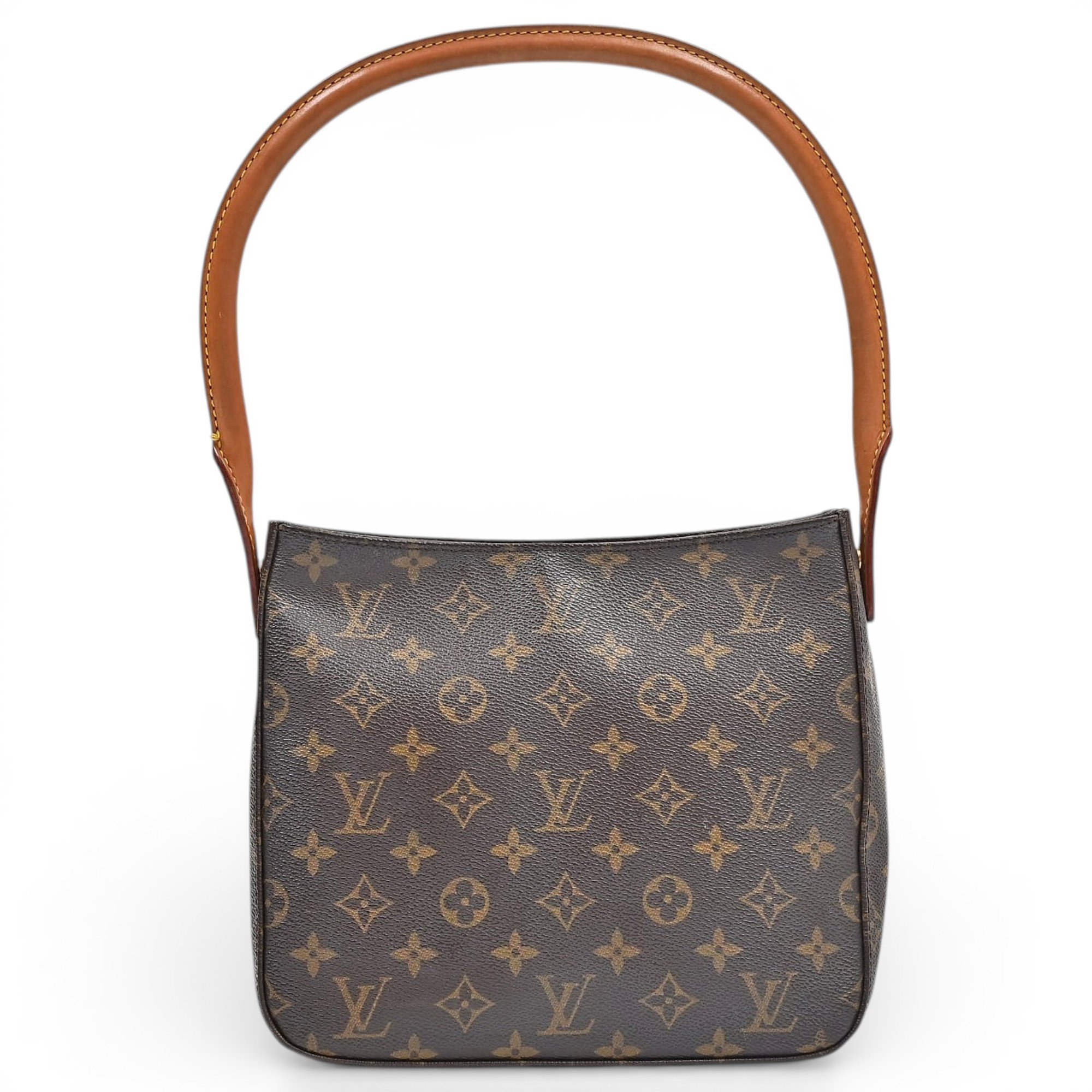 Looping leather handbag