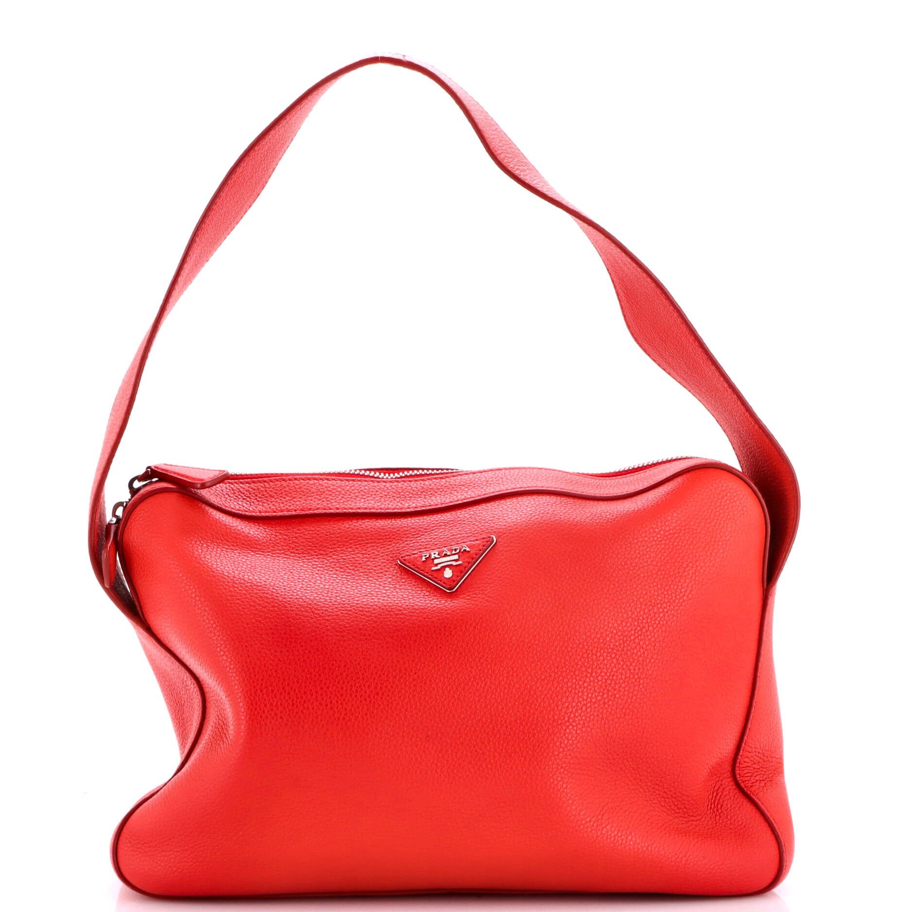 Top Zip Shoulder Bag Vitello Daino Medium