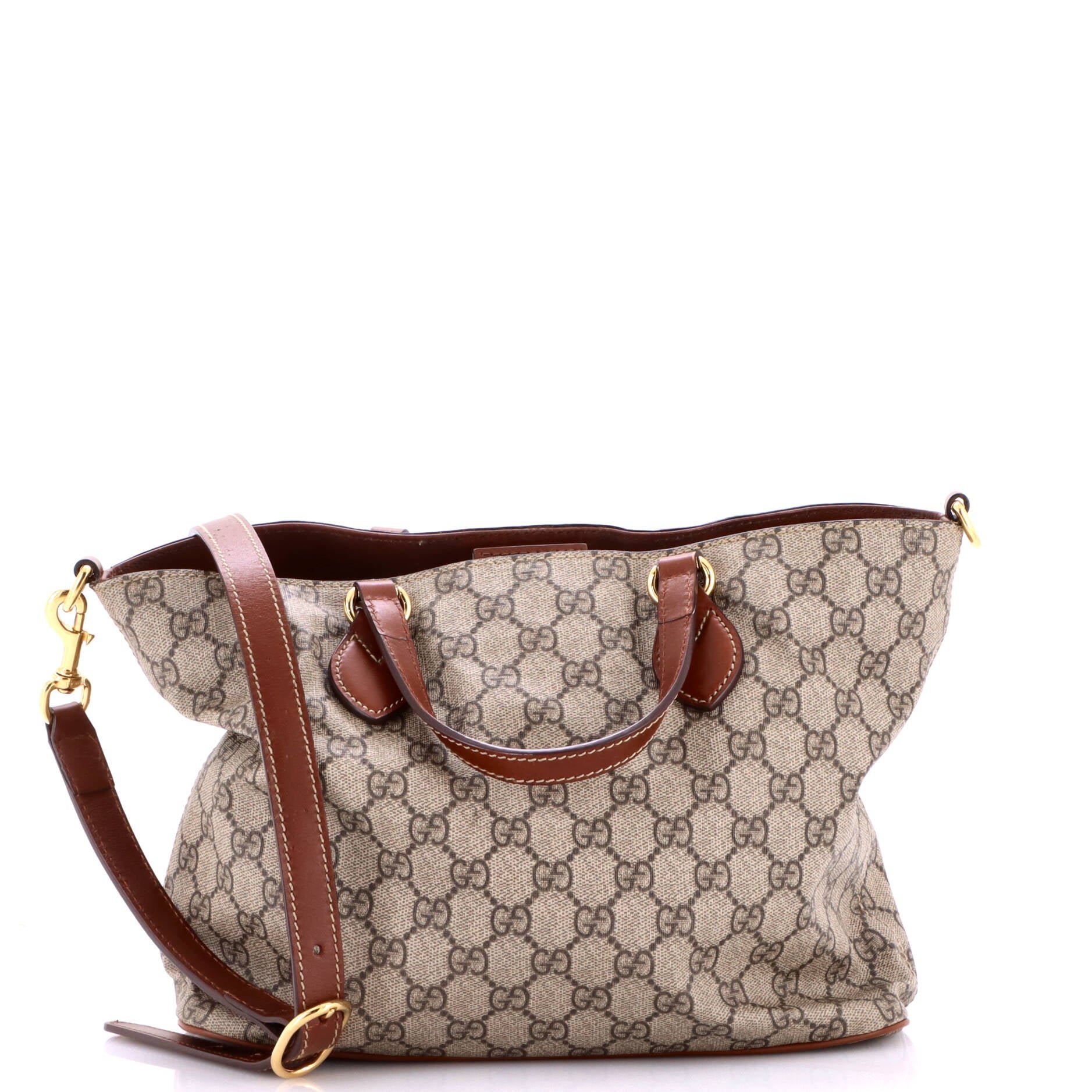 Convertible Soft Tote GG Coated Canvas with Leather Small
