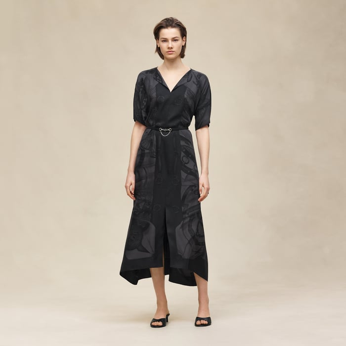 Noir "Soleil De Soie Poudre" Classic Caftan