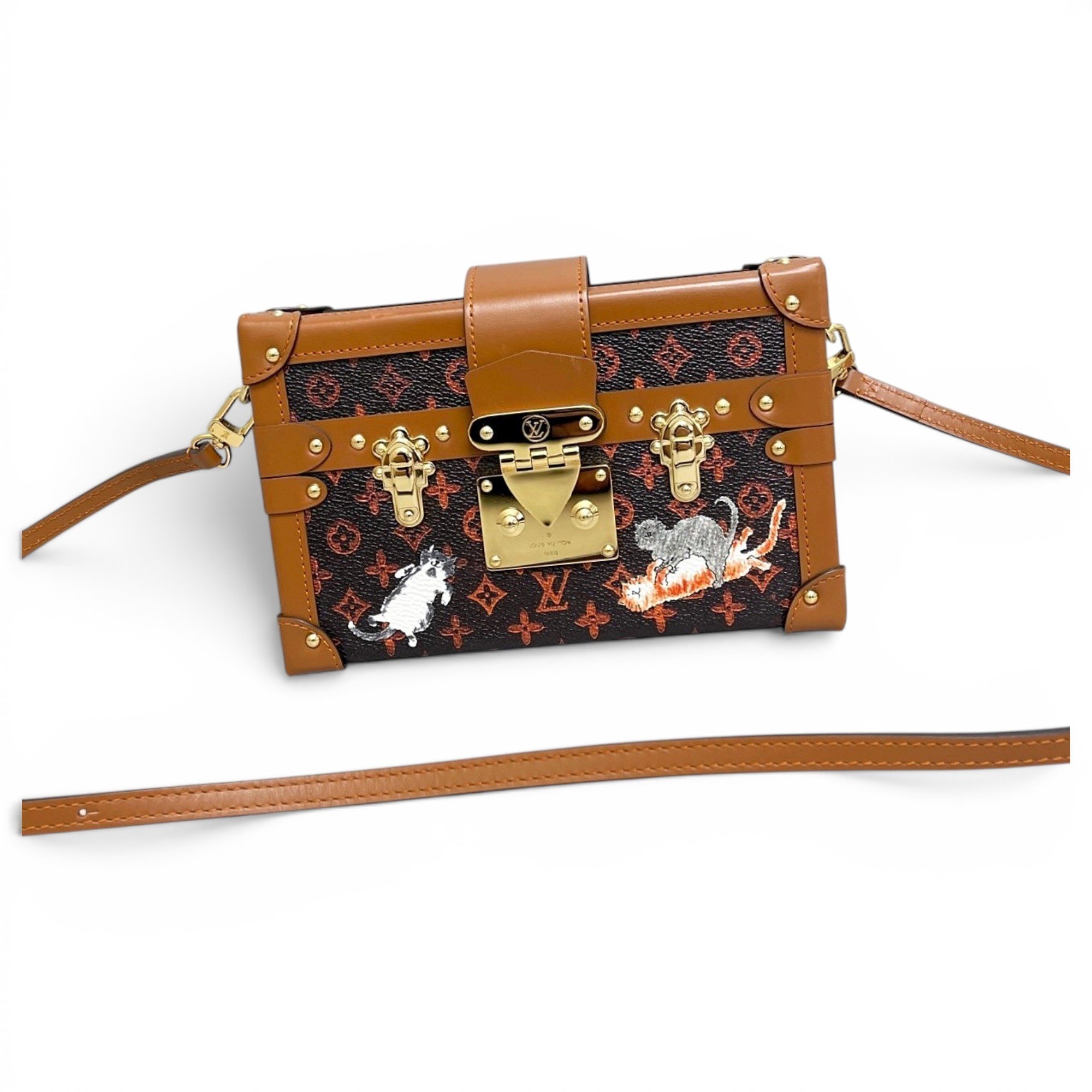 Petite Malle leather handbag
