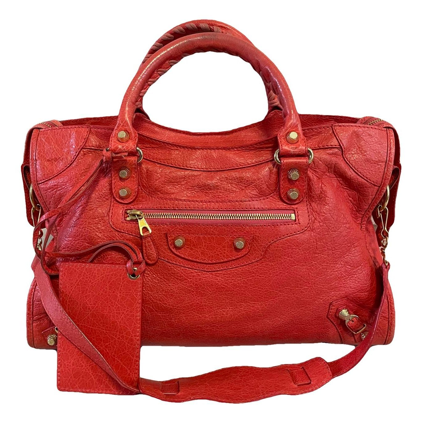 City leather handbag