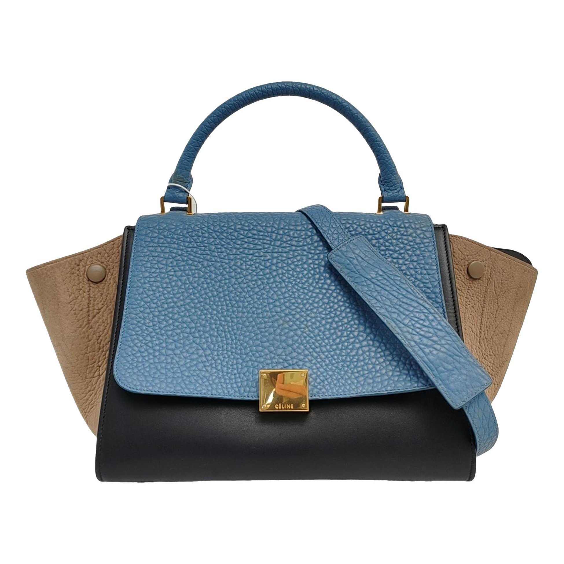 Trapèze leather handbag