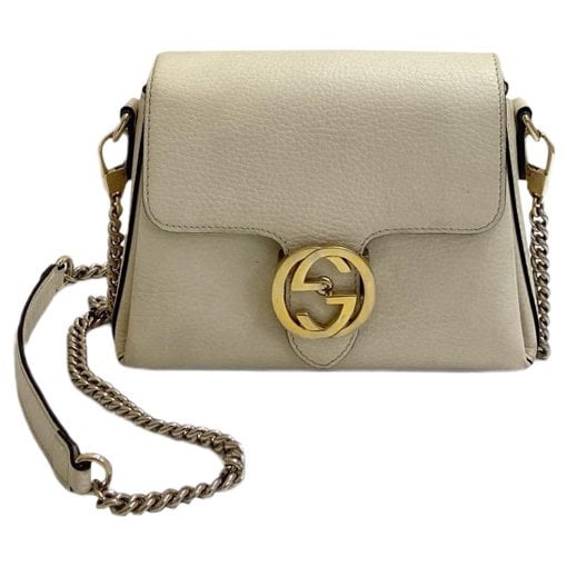 Interlocking leather handbag