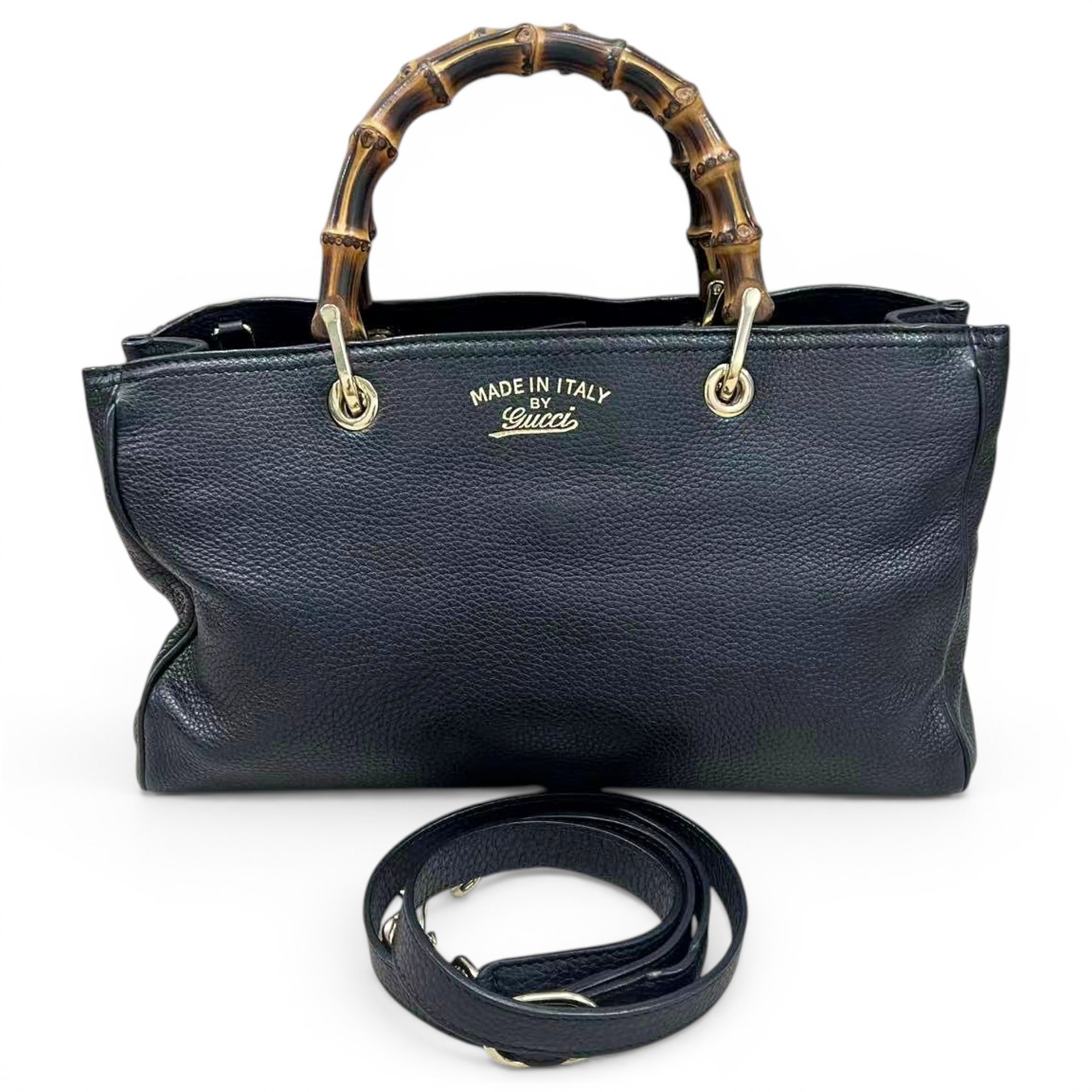 Bamboo Shopper leather handbag