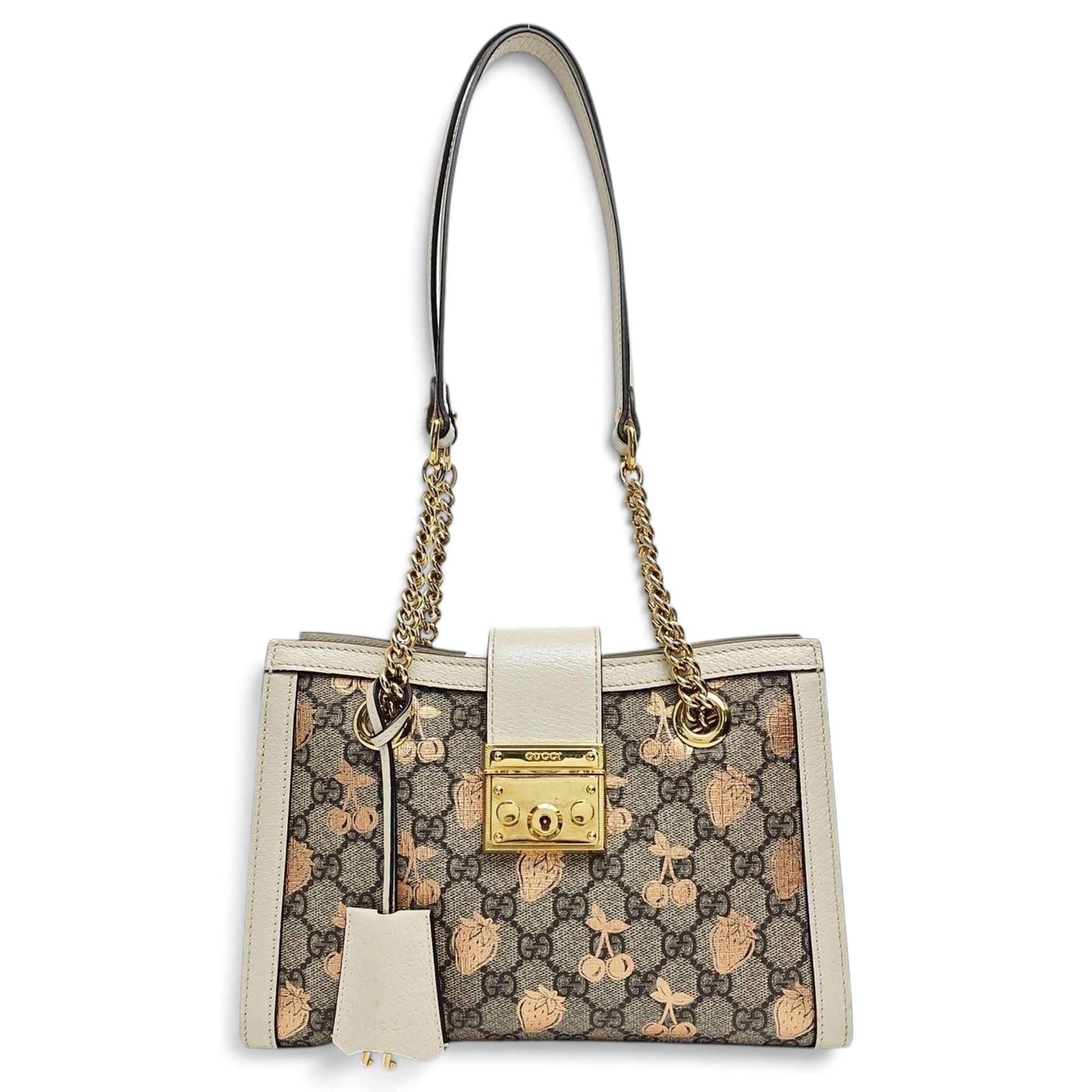 Padlock leather handbag