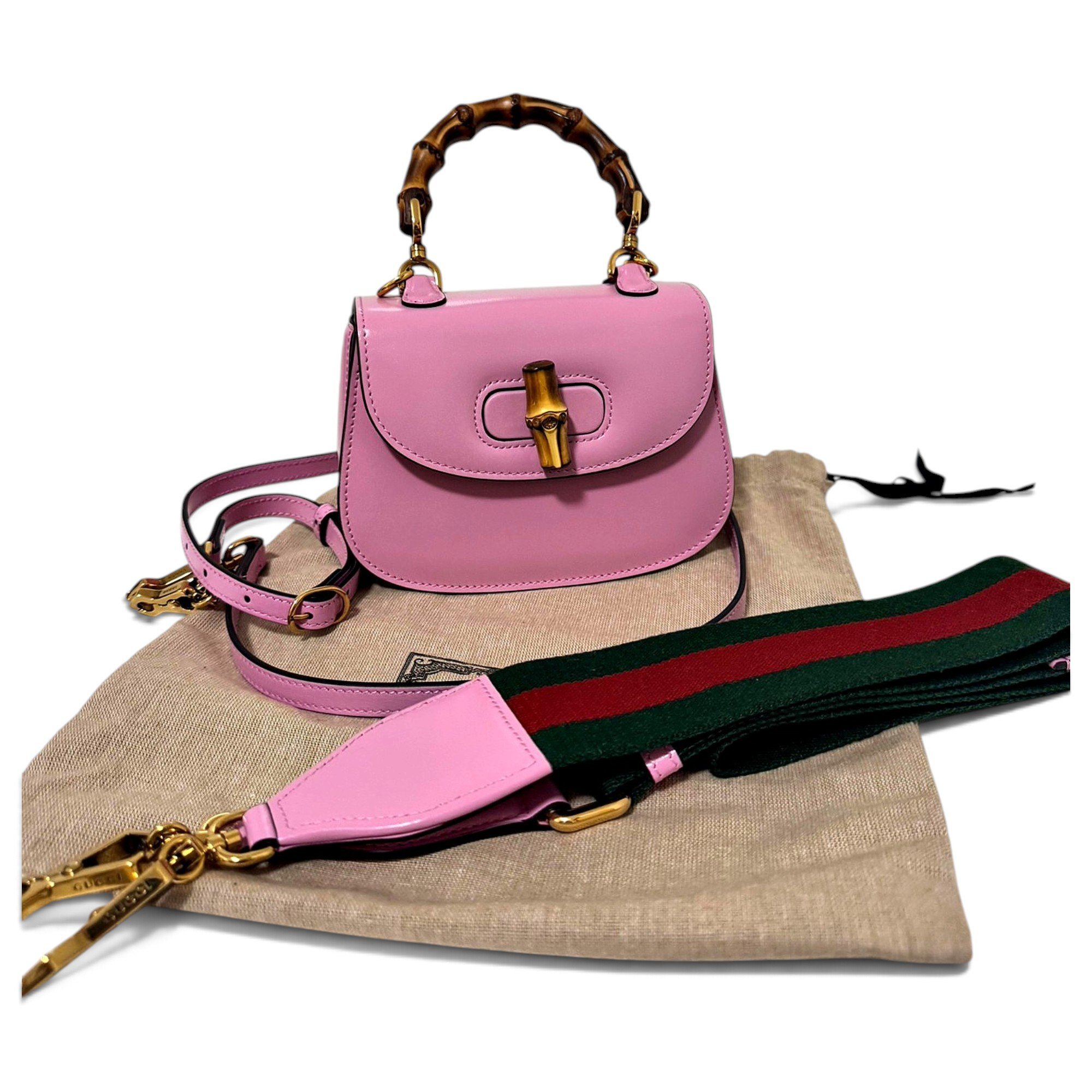 Convertible Bamboo Top Handle leather handbag