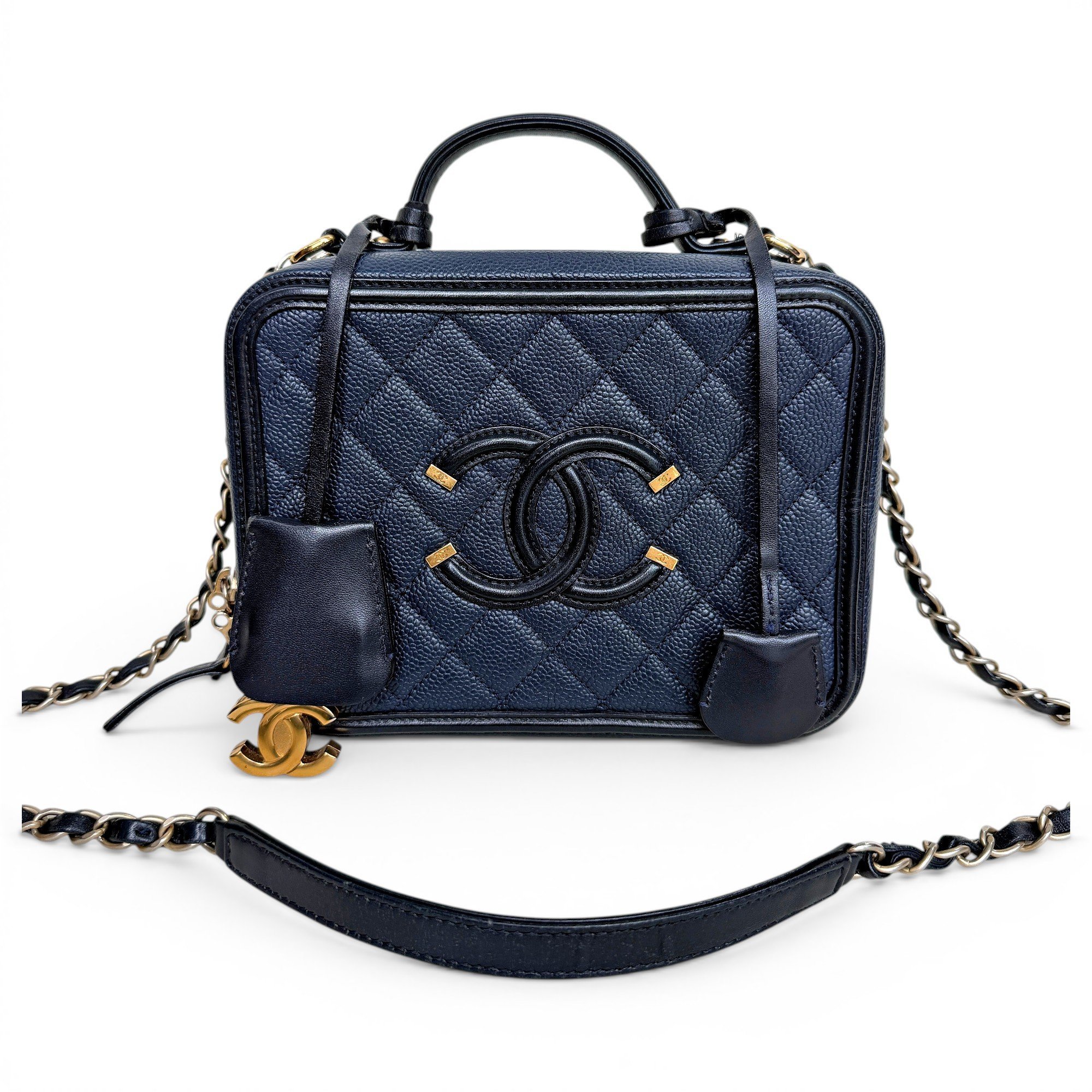 Vanity leather handbag