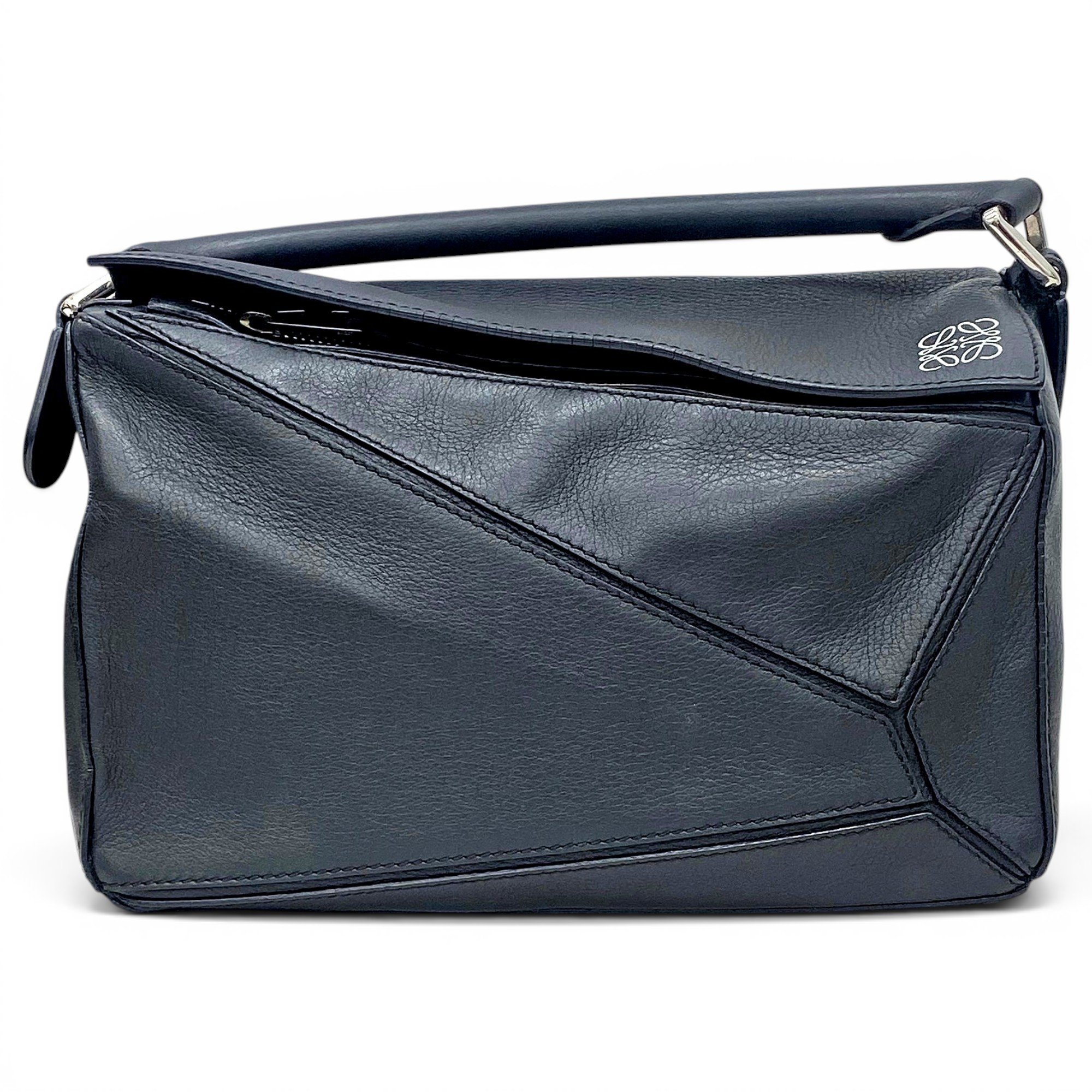 Puzzle leather handbag
