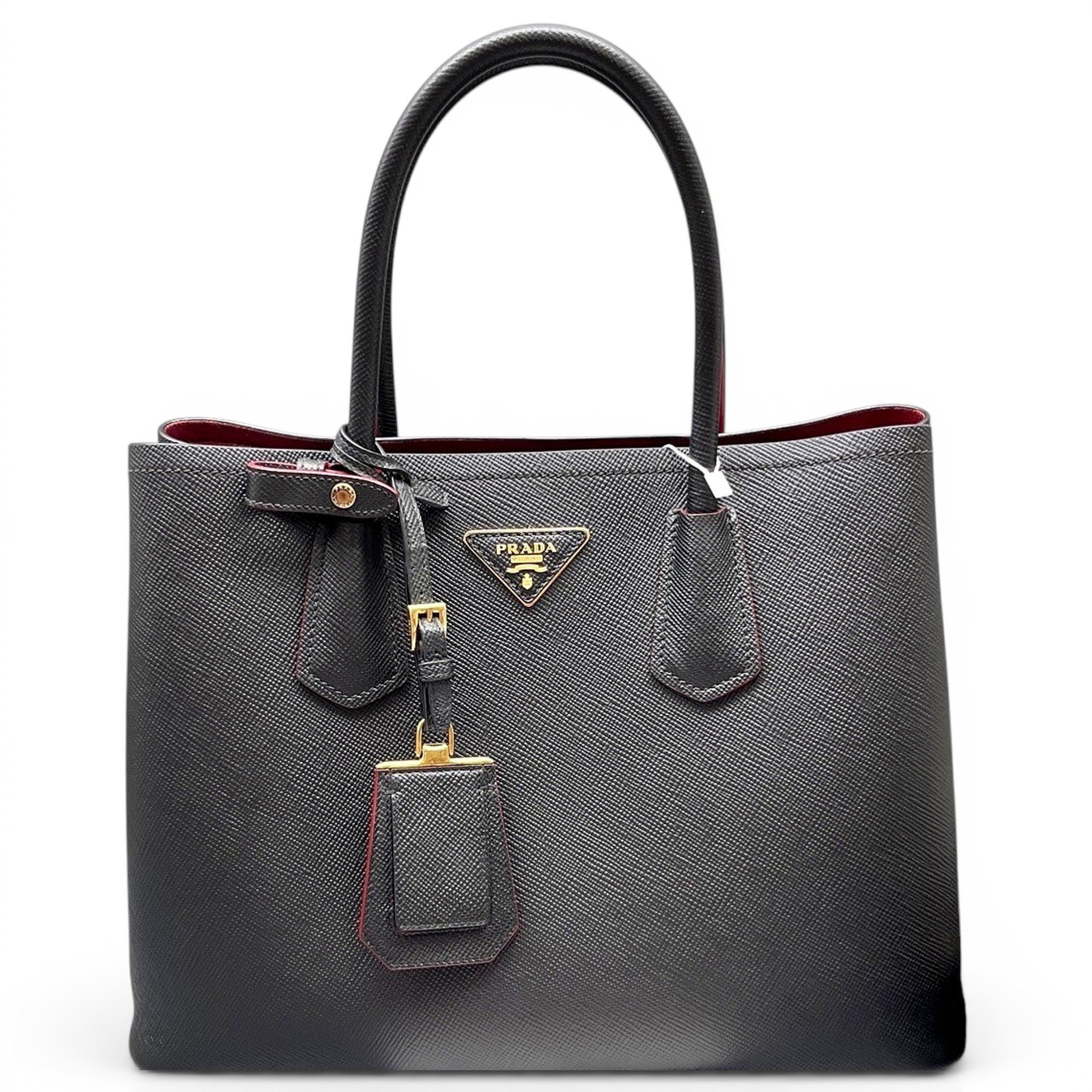 Double leather handbag