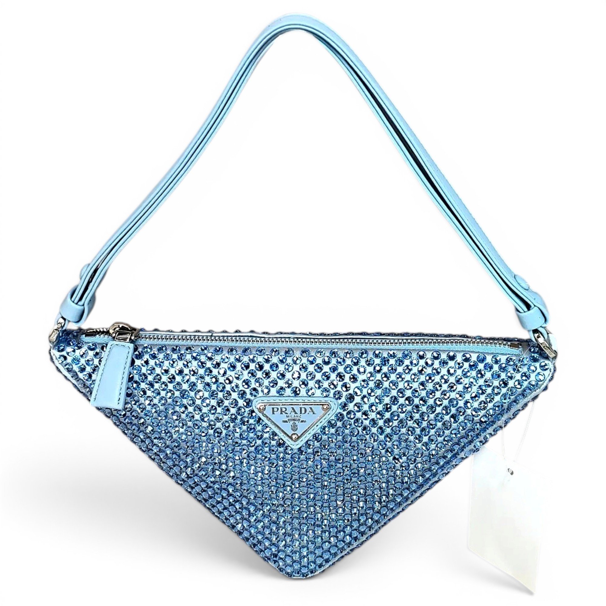 Triangle silk handbag