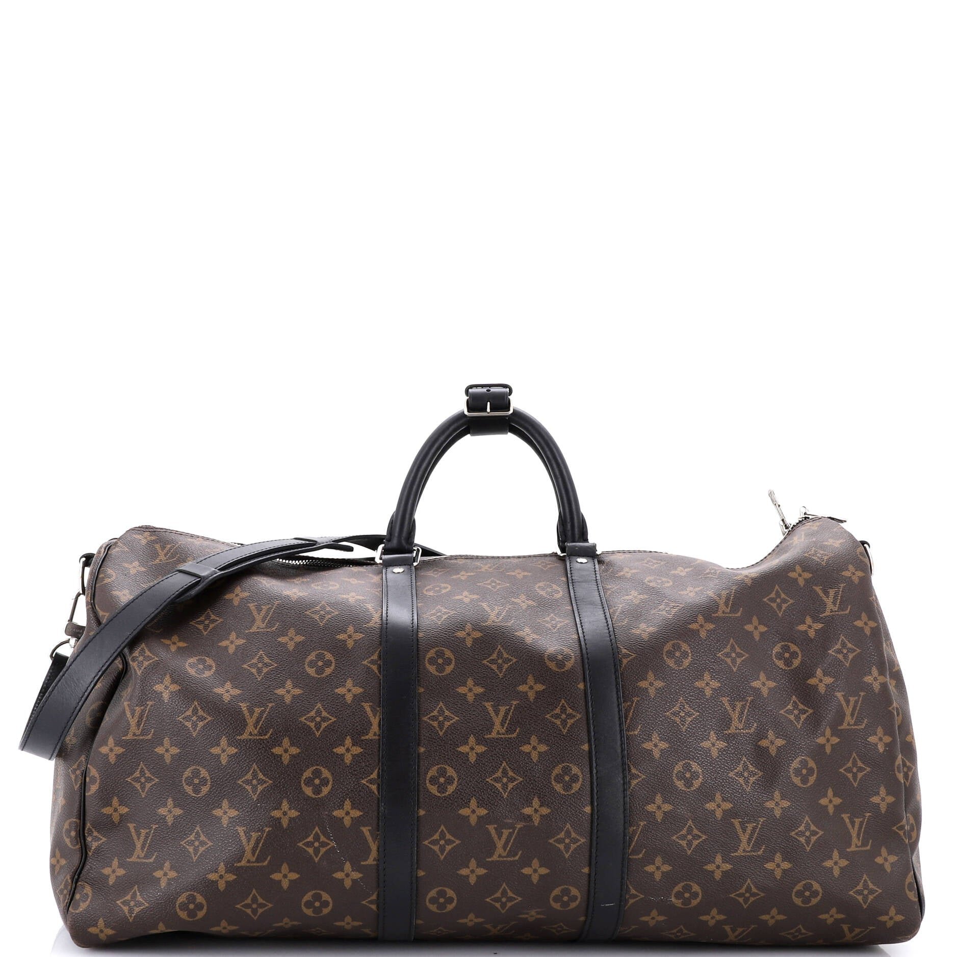 Keepall Bandouliere Bag Macassar Monogram Canvas 55