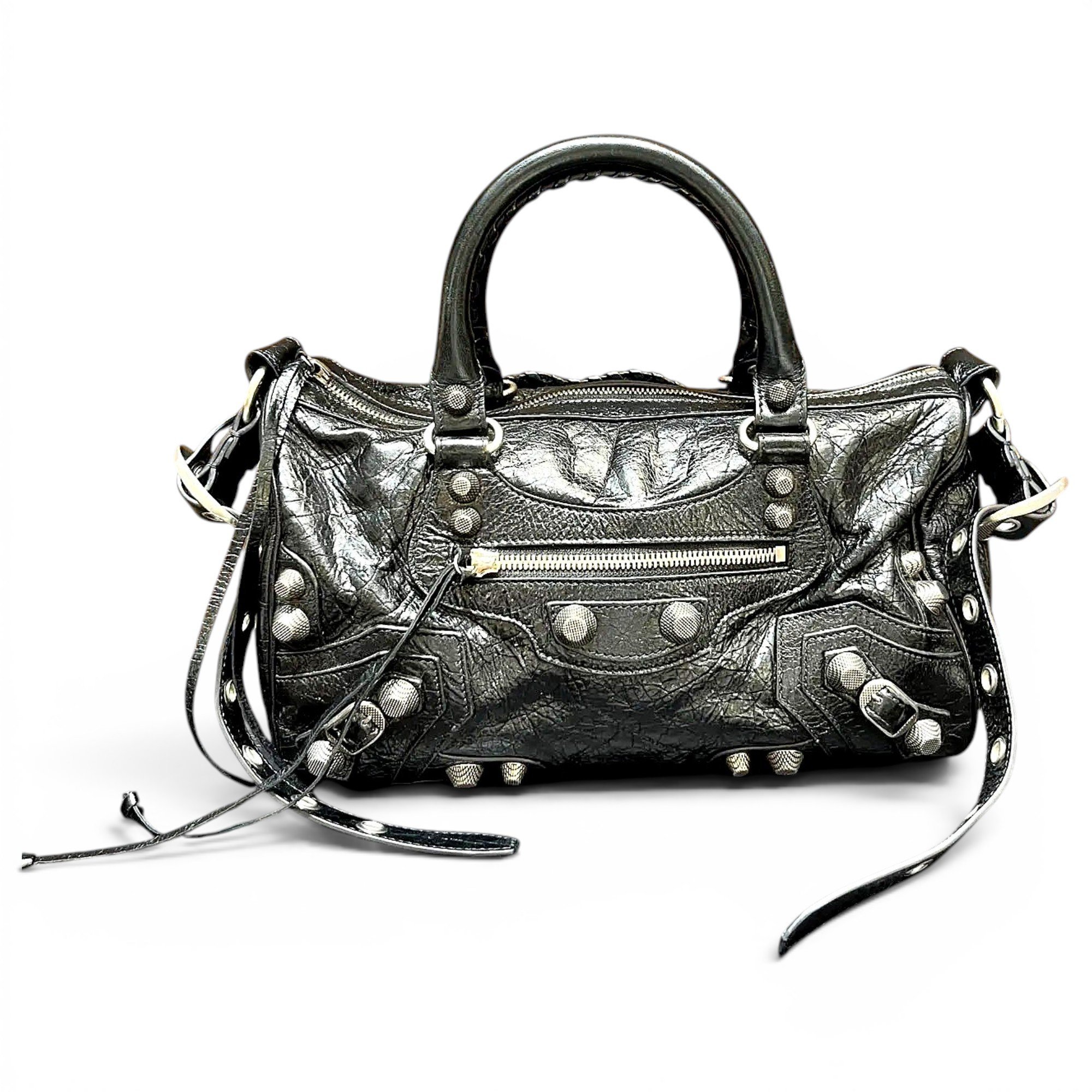 City leather handbag