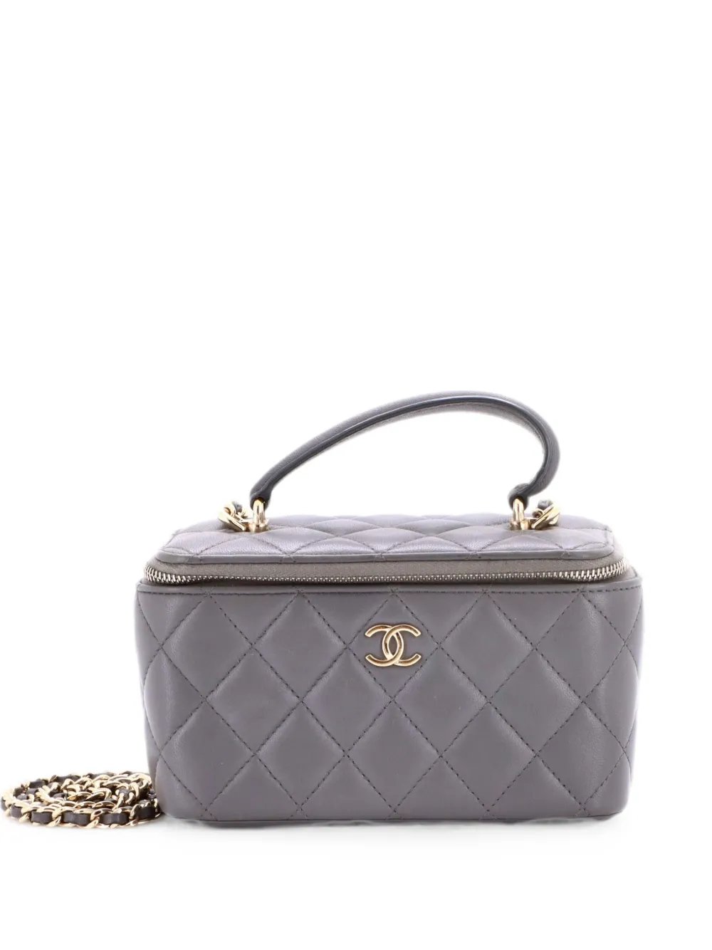 Chanel Classic Top Handle Vanity Case with Chain Quilted Lambskin Small crossbody bag