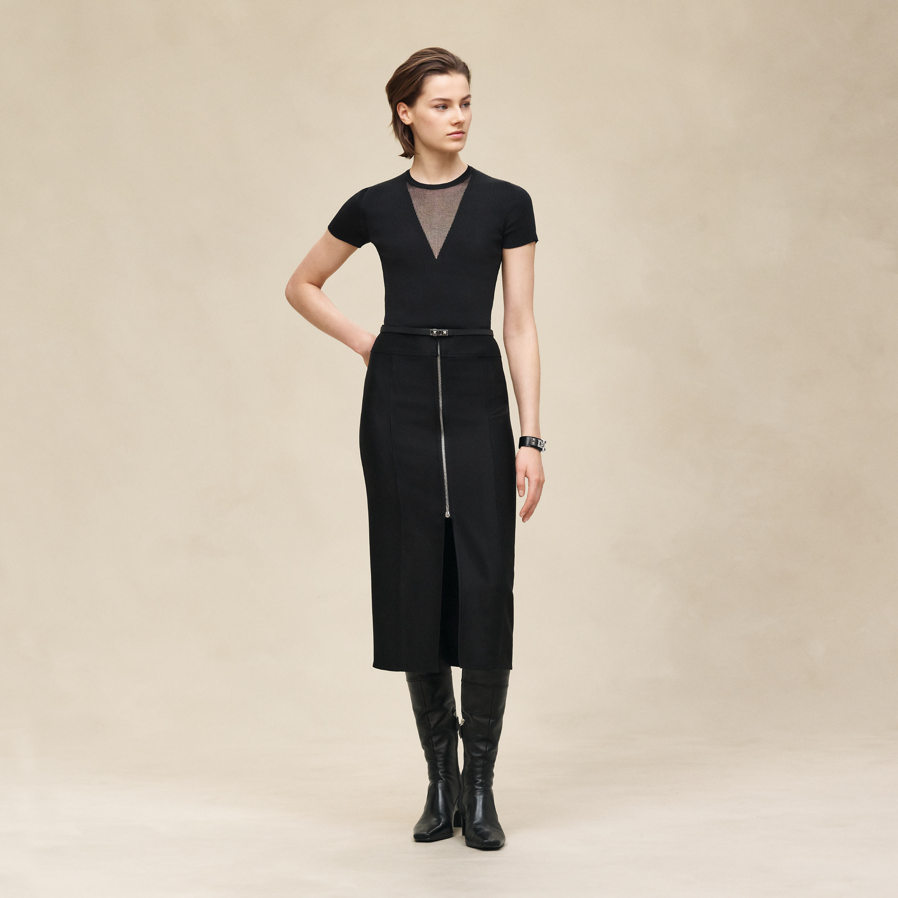 Cashmere short-sleeve sweater