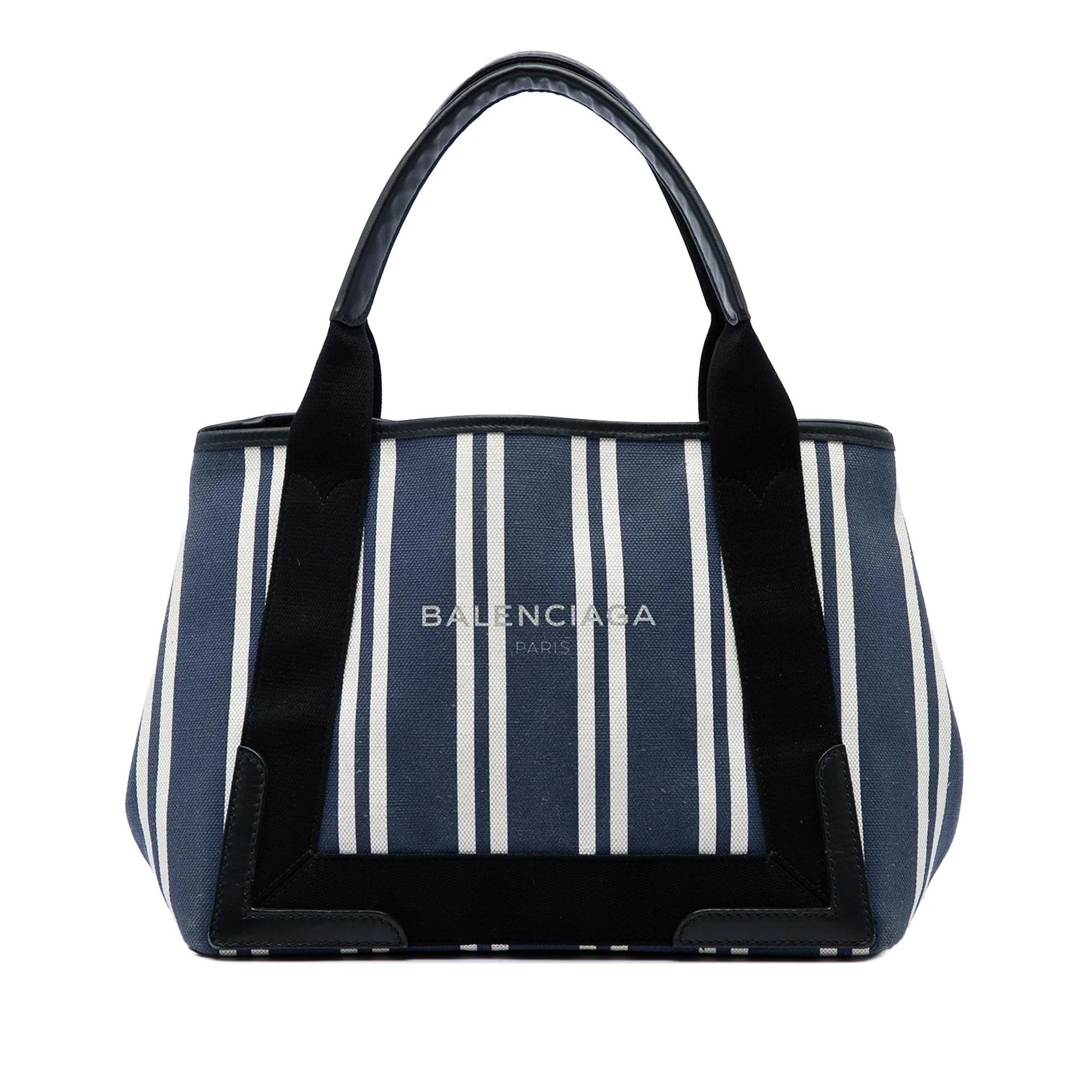 Navy cabas cloth handbag