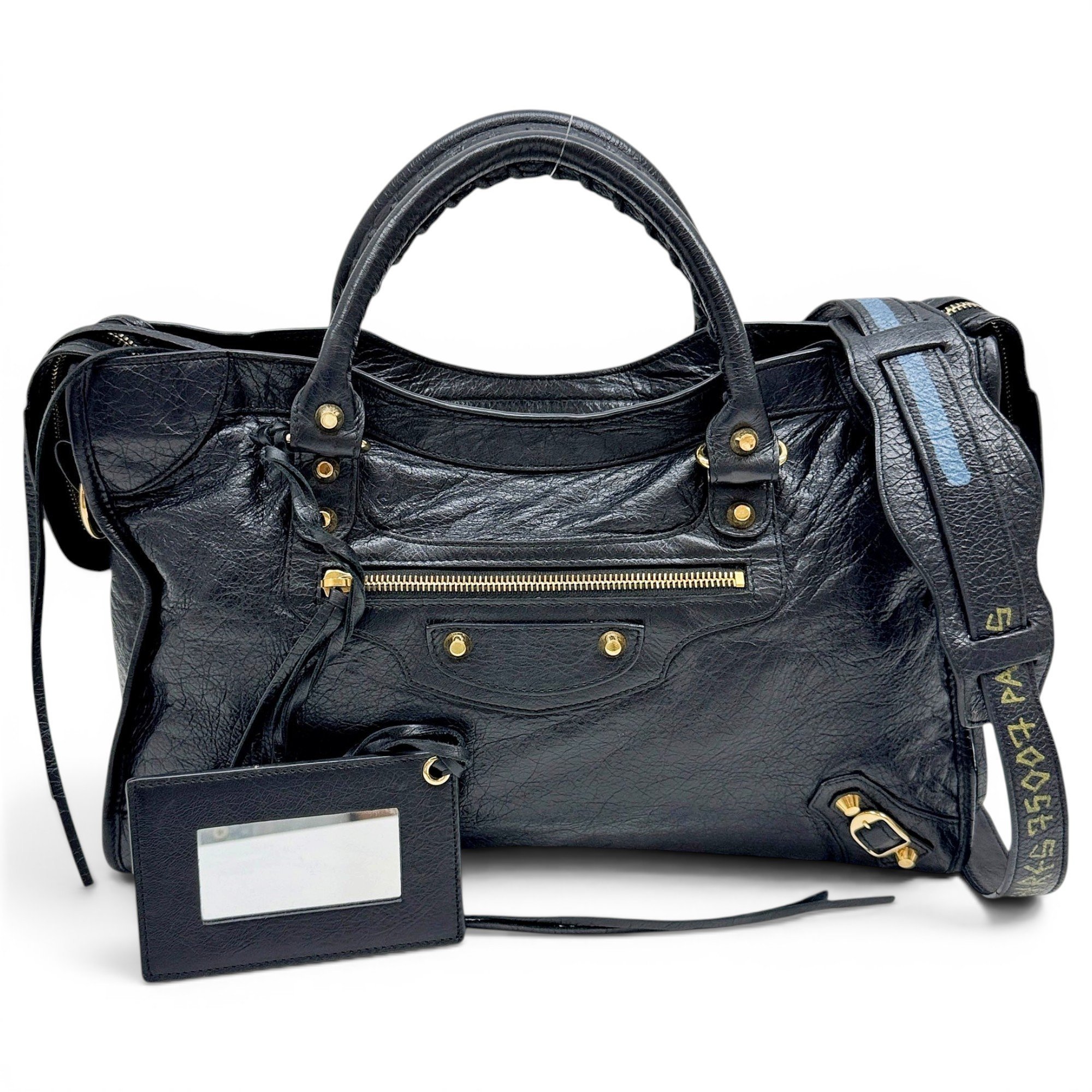 City leather handbag