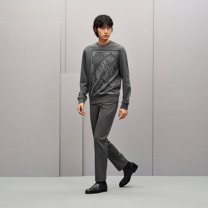 Gris Foncé "Parcours Sans Faute Bandana" Crewneck Sweater