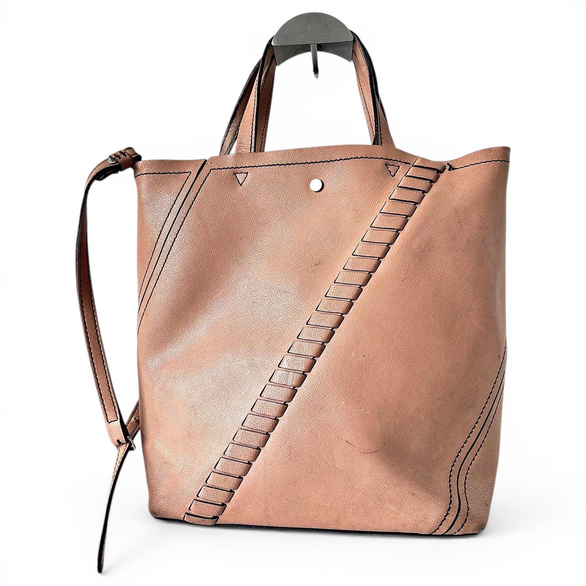 Hex leather handbag