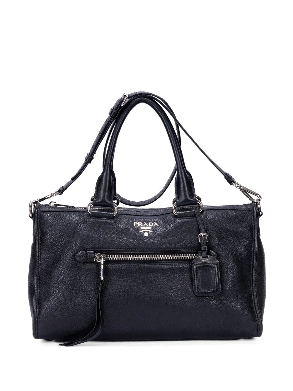 front pocket leather tote bag