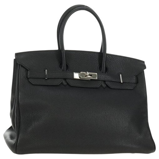 Hermes Birkin 35 Handbag Noir Clemence Leather
