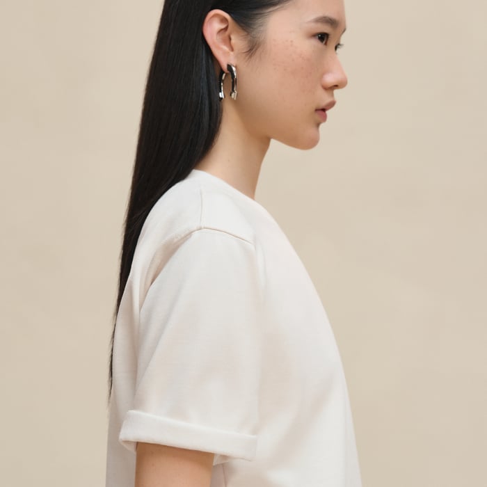 Blanc Cassé "Della Cavalleria" Embroidered Short-sleeve Sweatshirt
