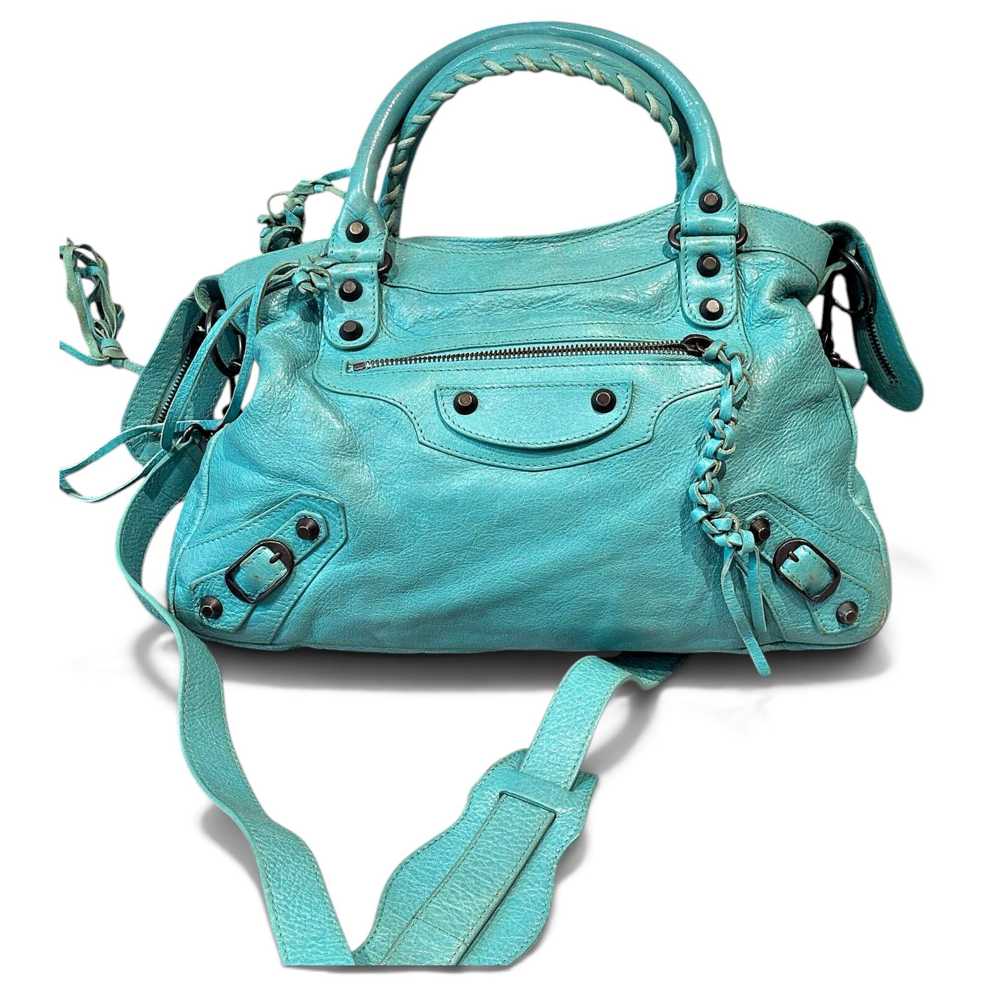 Town leather handbag