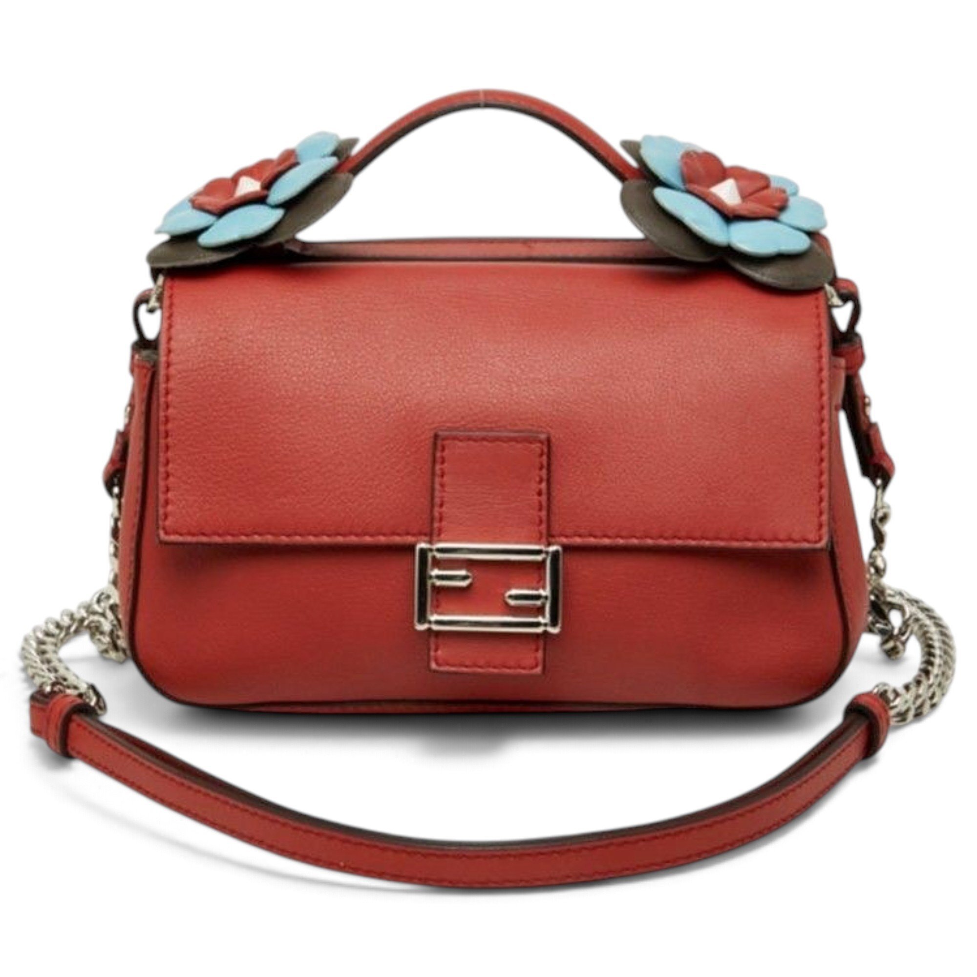 Pocket leather handbag
