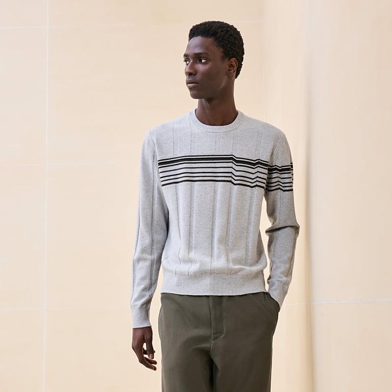 "Lignes brisees" crewneck sweater
