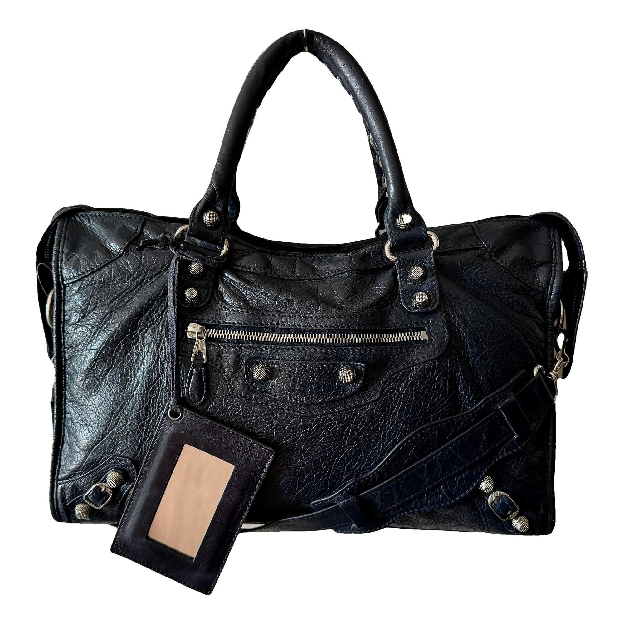 City leather handbag