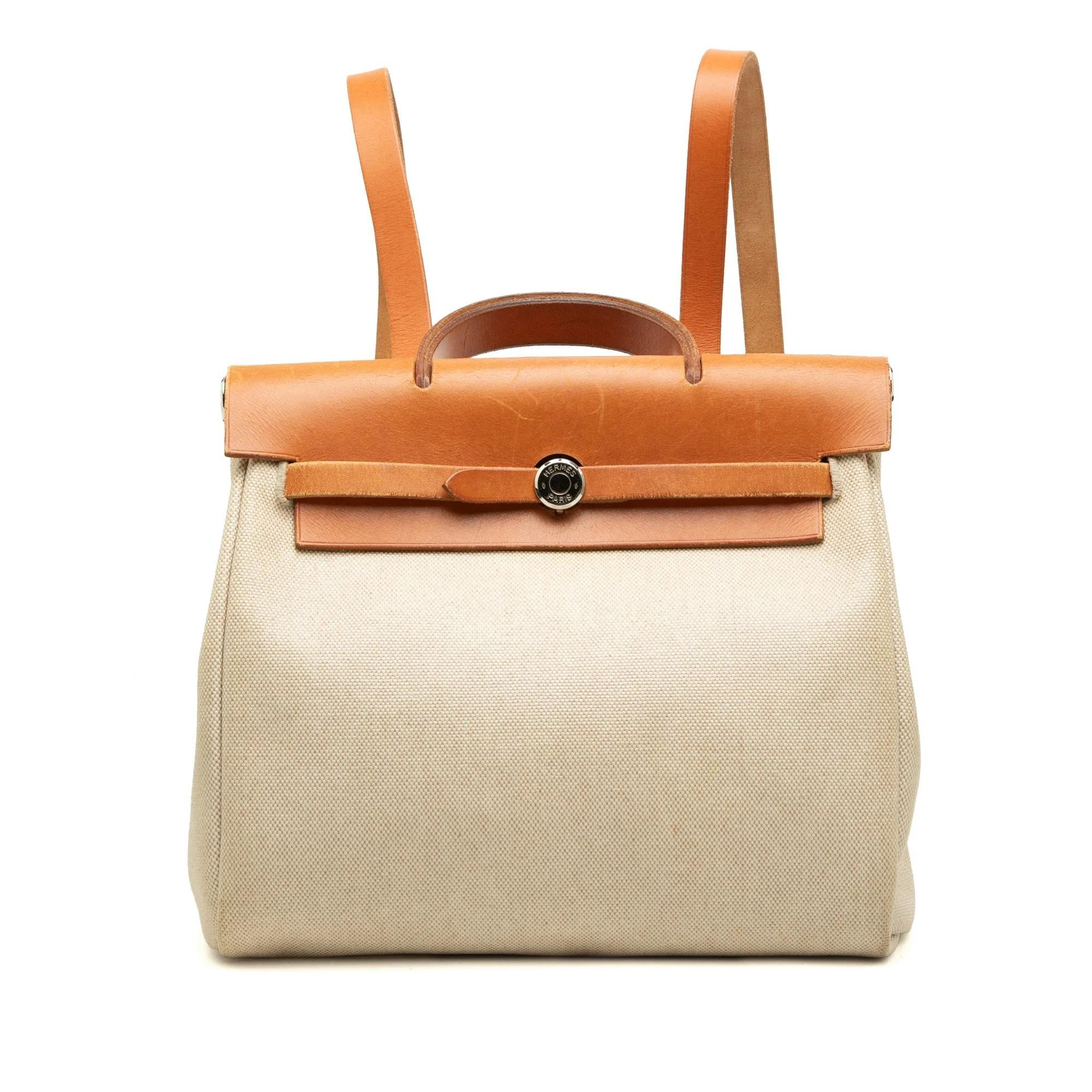 Hermes Herbag Handbag Toile H Canvas