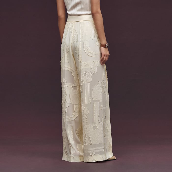 Blanc Céramique "En Desordre Fils Coupes" Pants