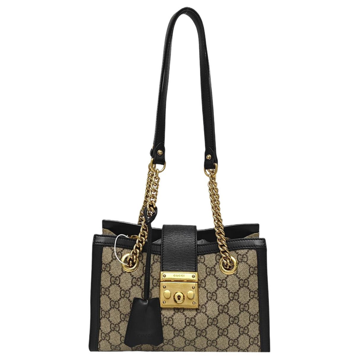 Padlock leather handbag