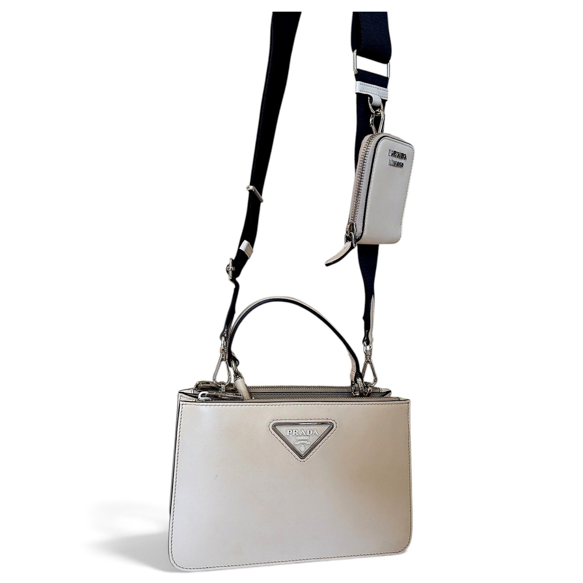 Duet leather handbag