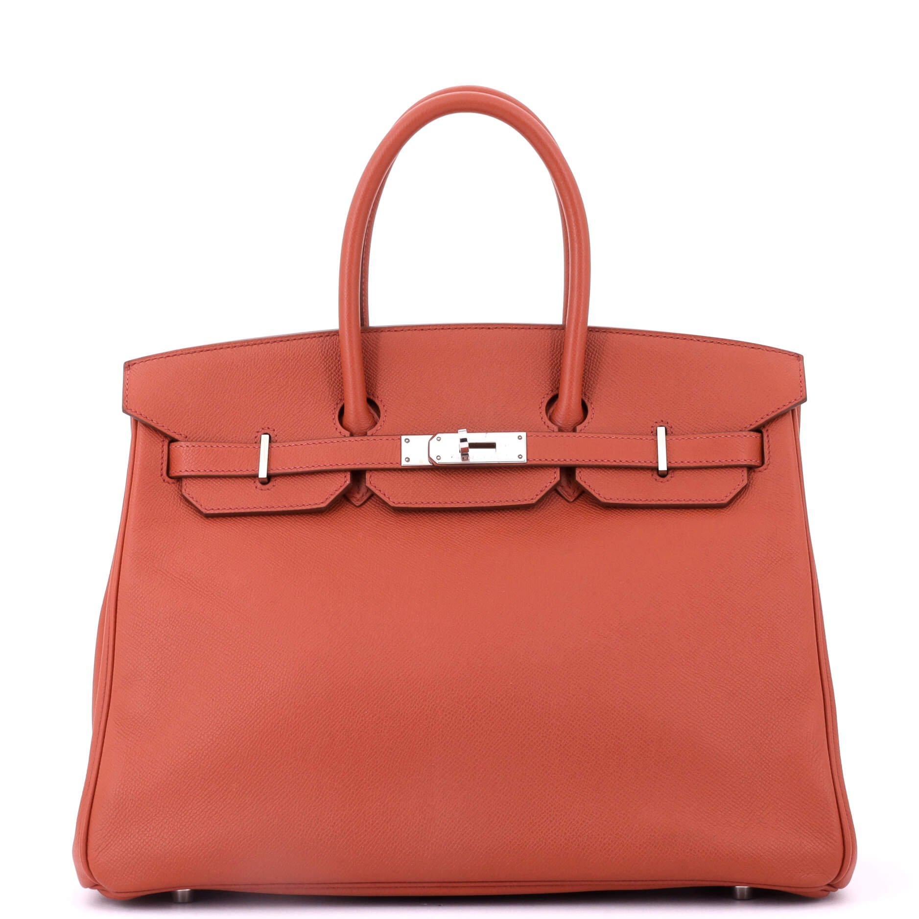Hermes Birkin Handbag Brique Epsom with Palladium Hardware 35