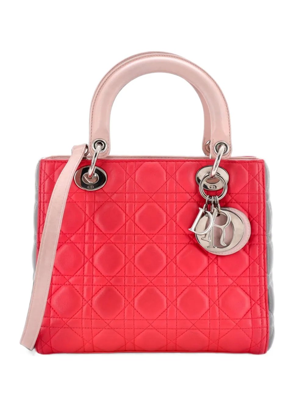 Tricolor Lady Dior Bag Cannage Quilt Leather Medium satchel
