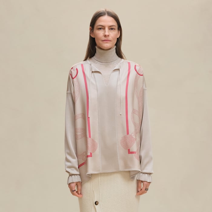 Beige Avoine "Palefroi Remix" Twillaine Vareuse Blouse