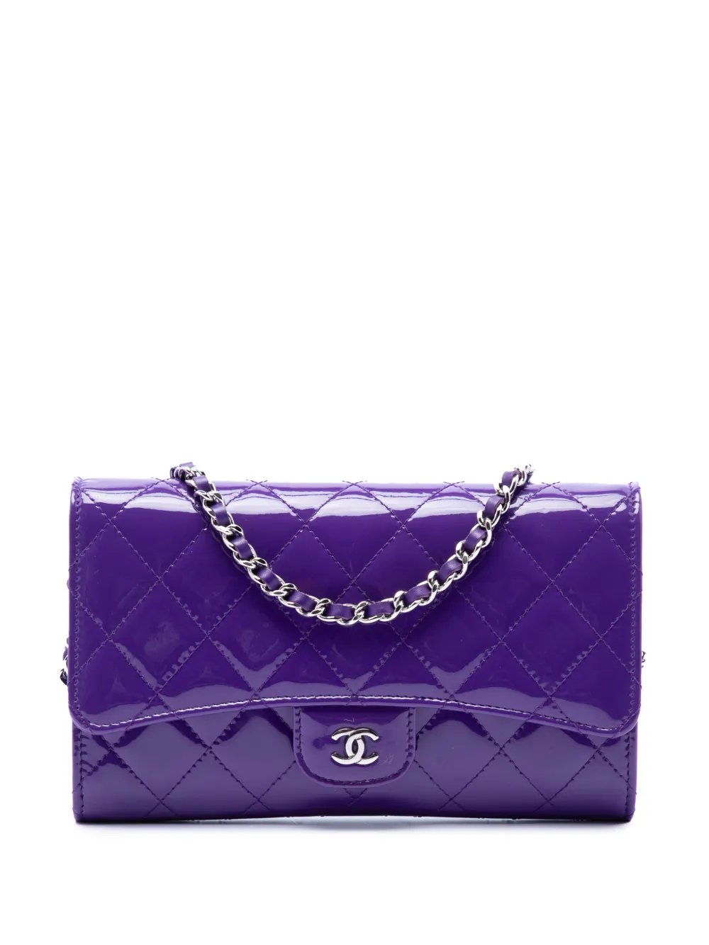 Chanel 2015-2016 CC Quilted Patent Wallet On Chain shoulder bag