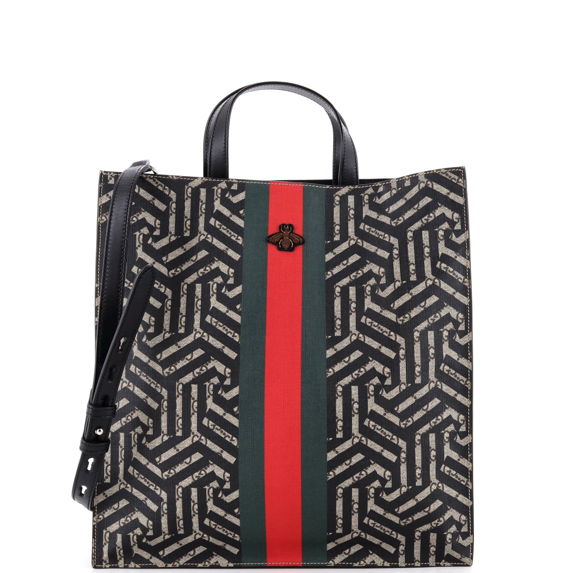 Convertible Soft Open Tote Caleido GG Coated Canvas