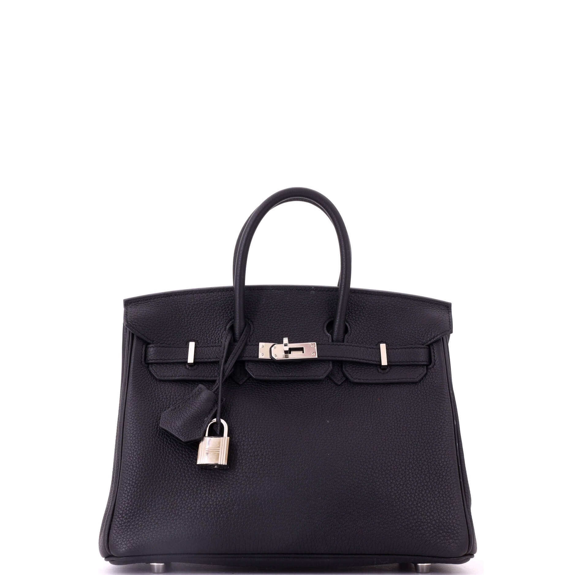 Birkin Handbag Noir Togo with Palladium Hardware 25