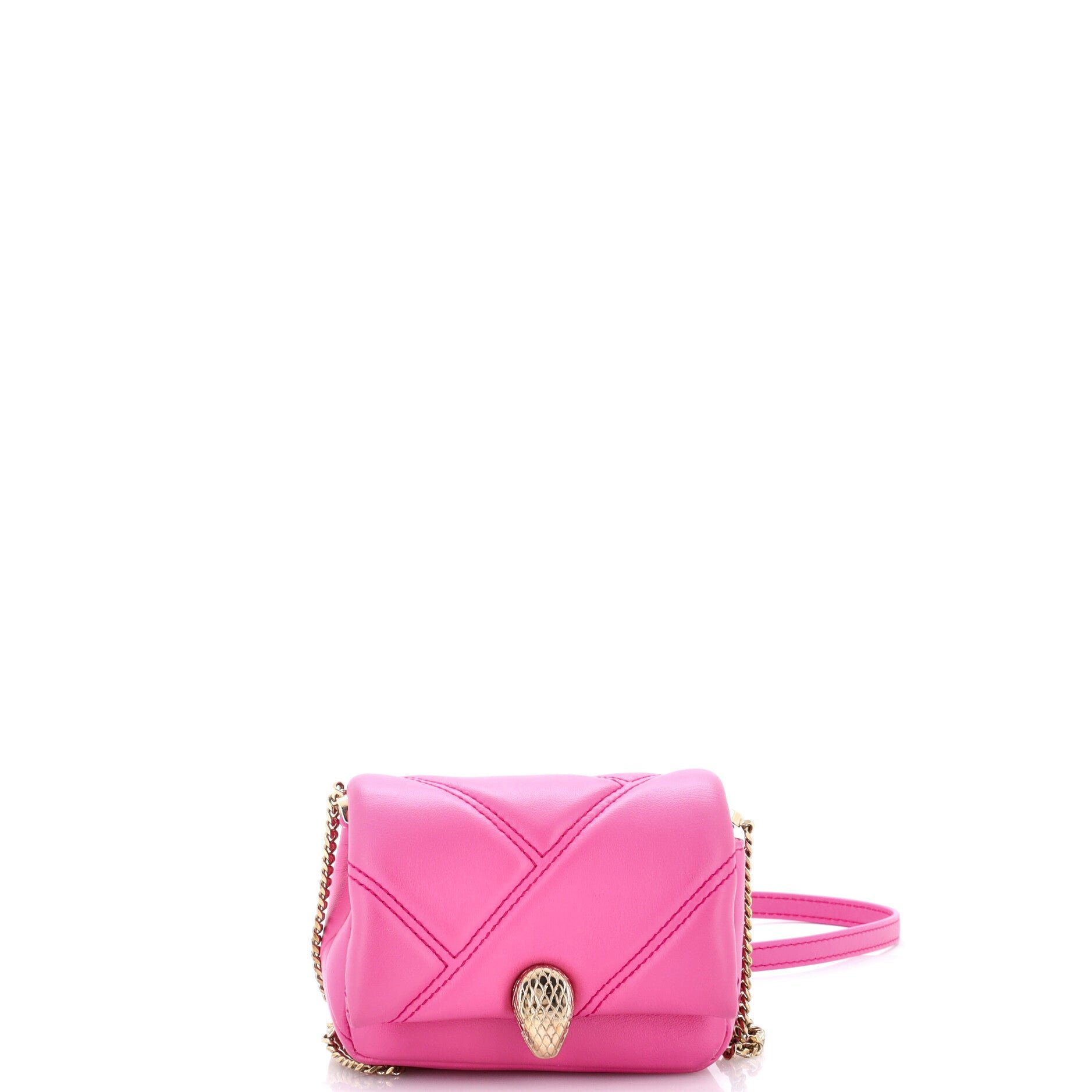Serpenti Cabochon Shoulder Bag Diagonal Quilted Leather Micro