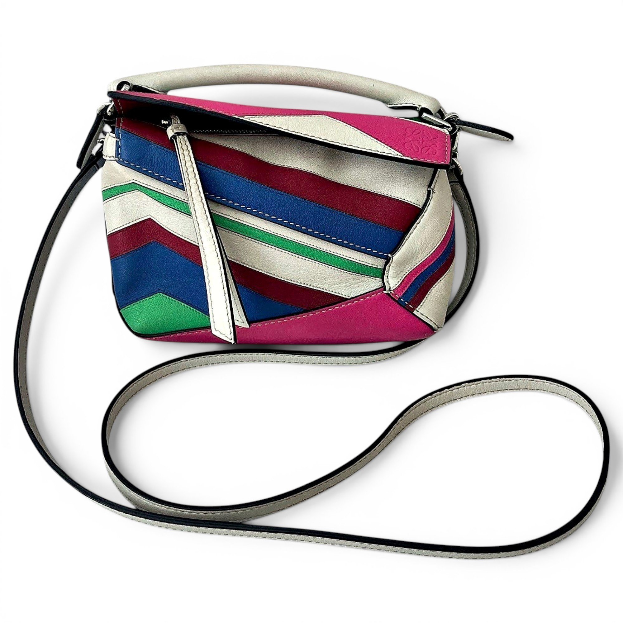 Puzzle leather handbag