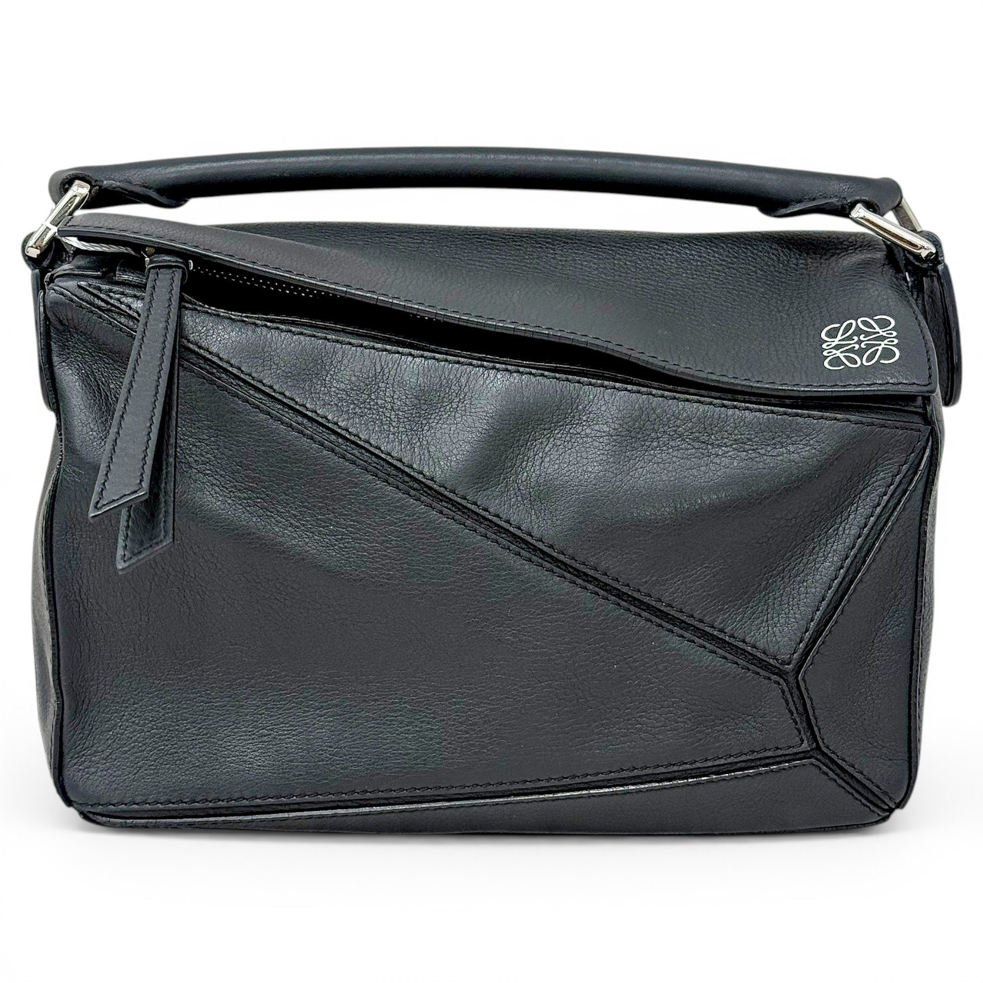 Puzzle leather handbag
