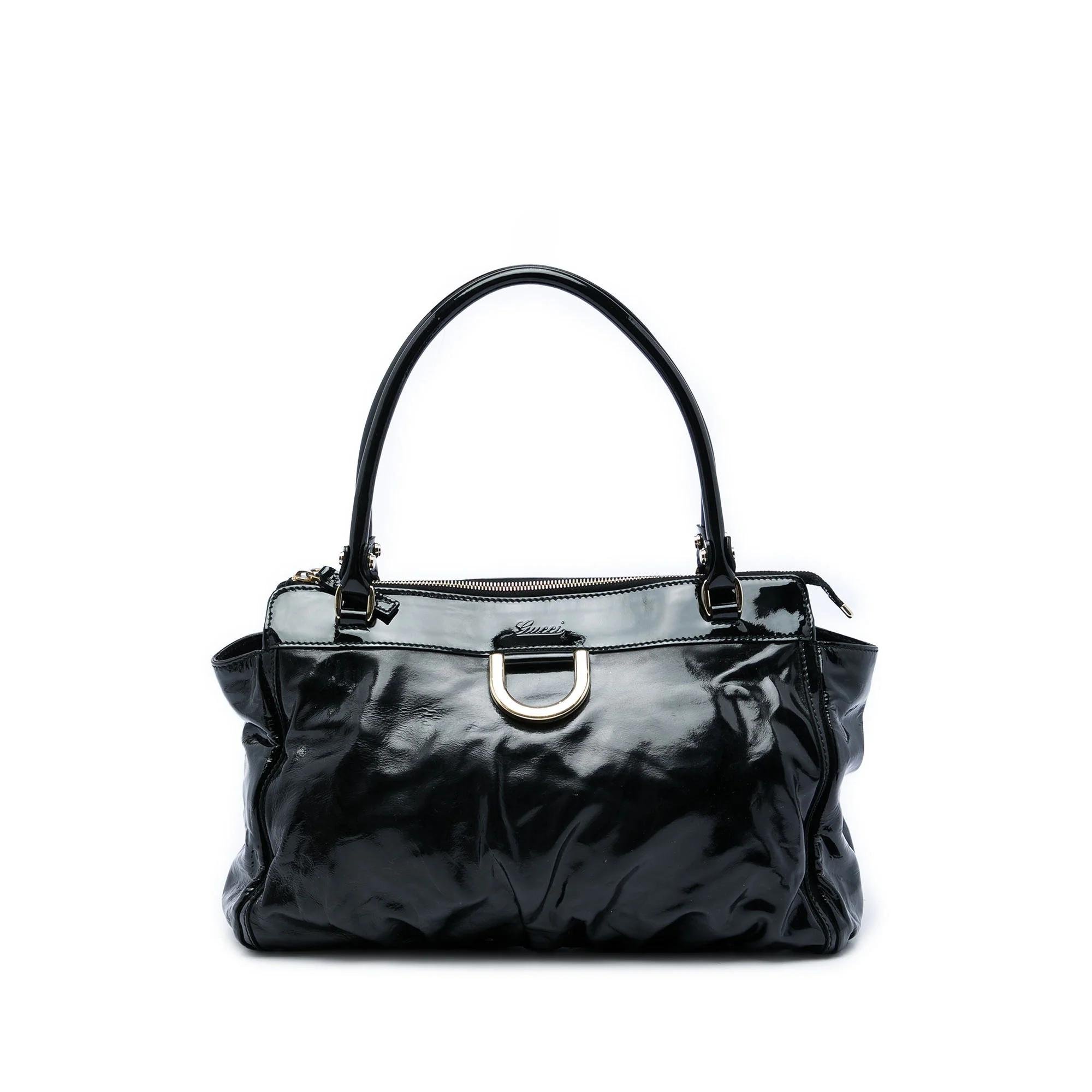 D-Ring patent leather handbag