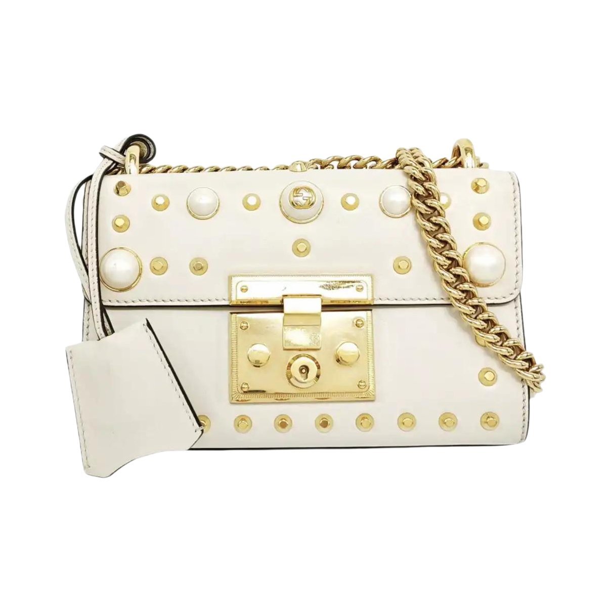 Padlock leather handbag