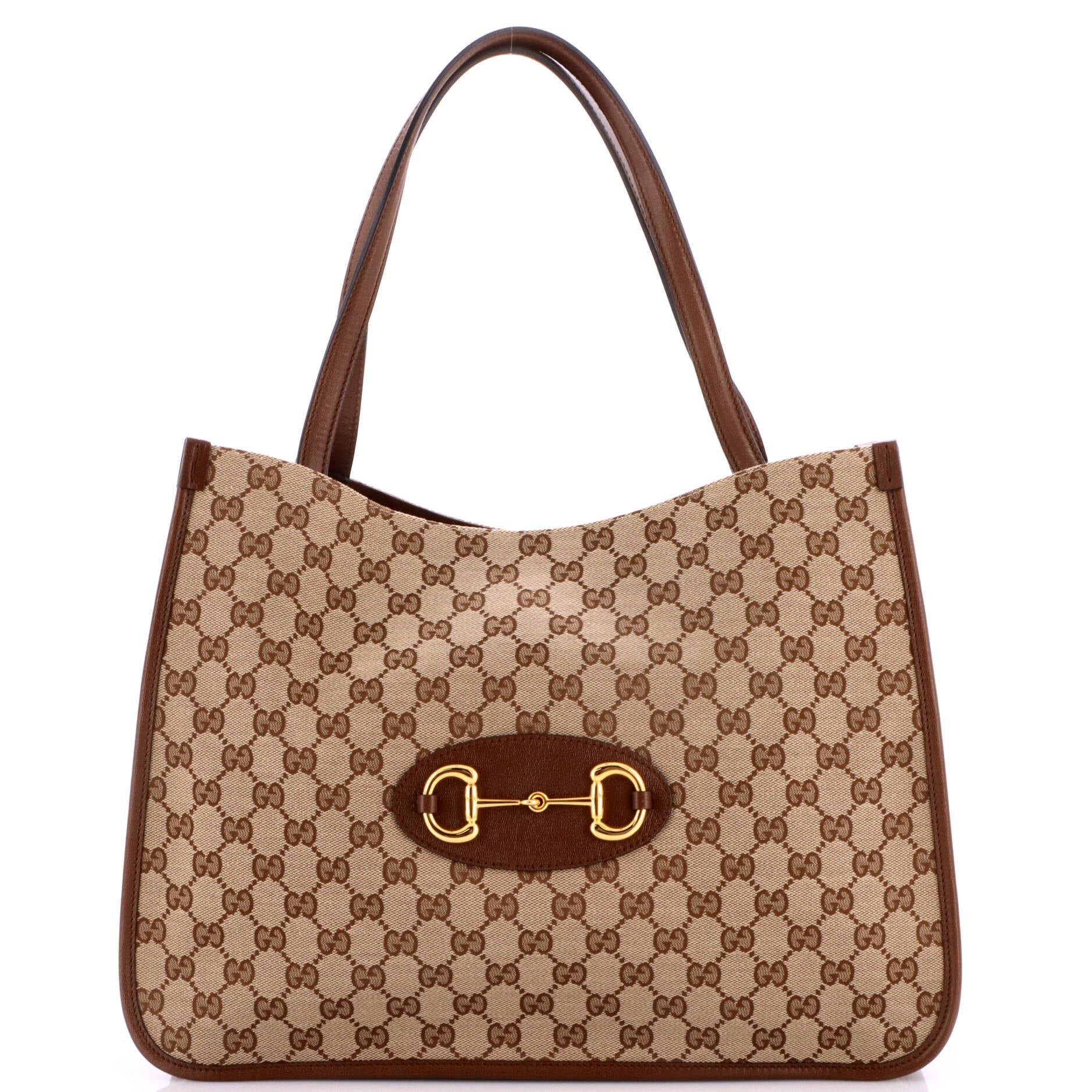 Gucci Horsebit 1955 Tote GG Canvas with Leather Medium