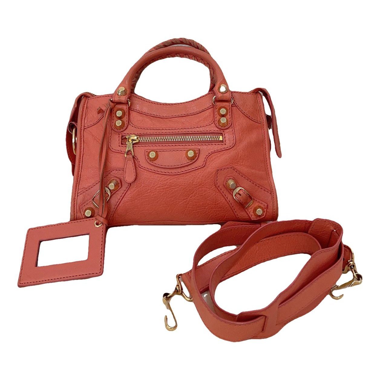 City leather handbag