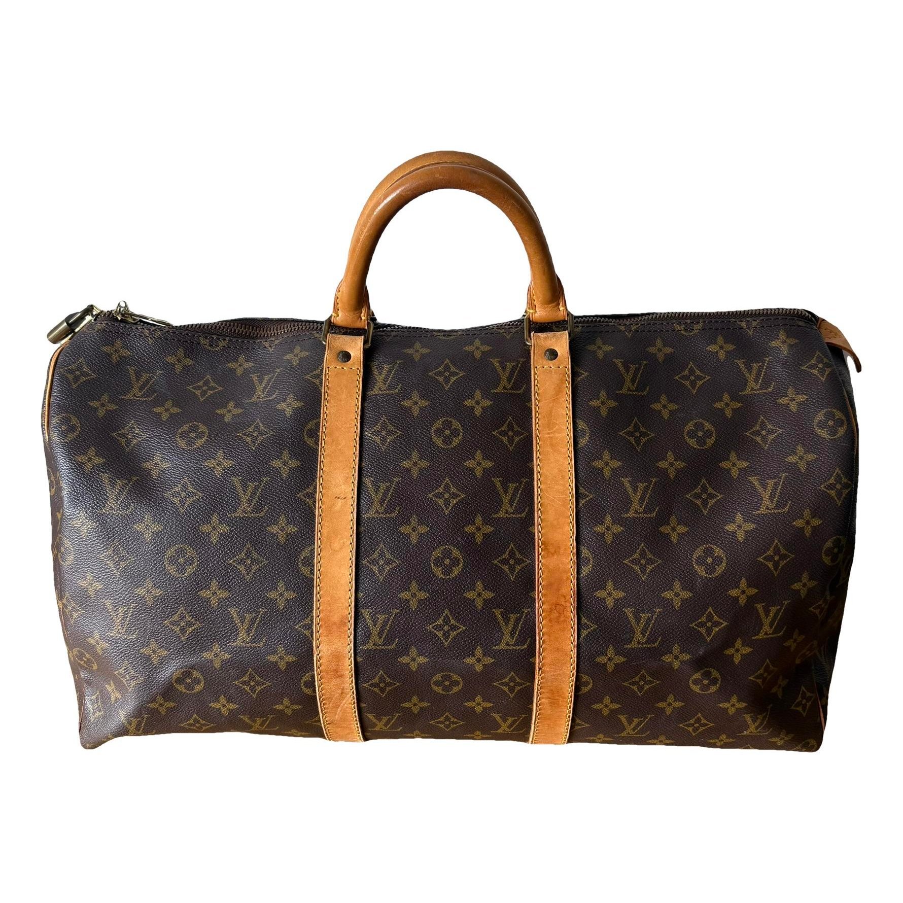 Keepall leather travel bag