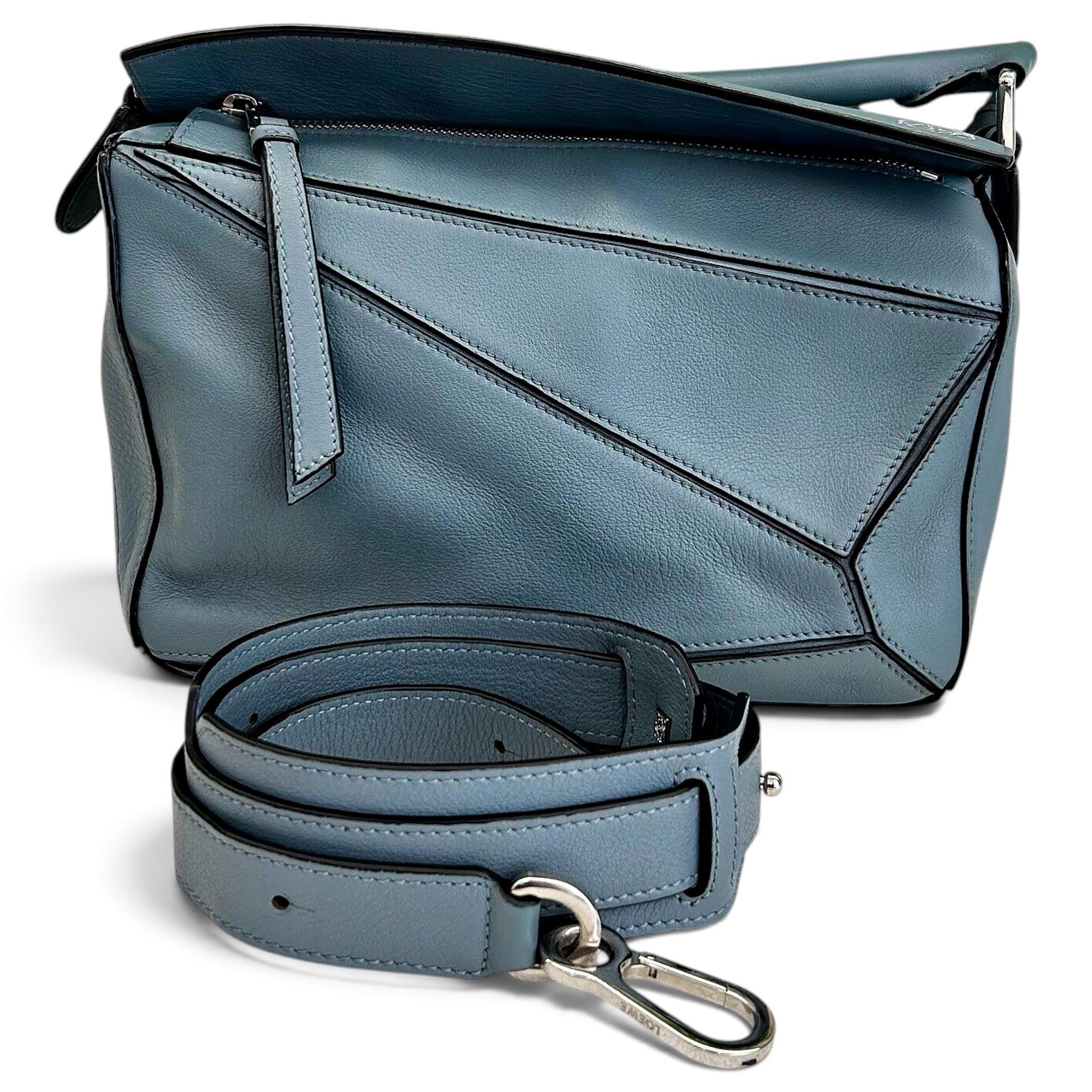 Puzzle leather handbag